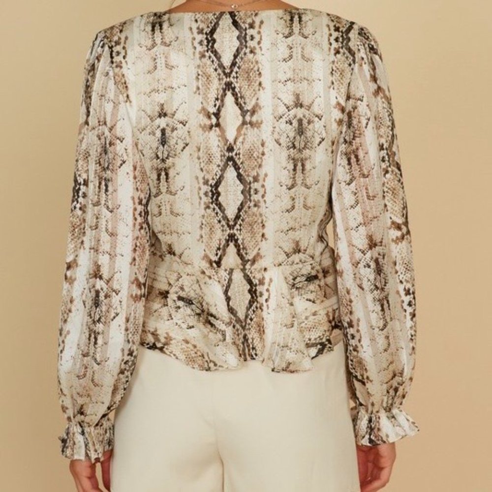❌SOLD OUT❌ 1 LEFT!! I DON'T BITE SNAKESKIN BLOUSE - Picture 2 of 5